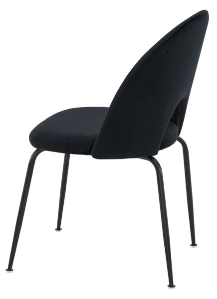 MebleMWM Krzesło Glamour KC-903-2 Czarny, czarne nogi