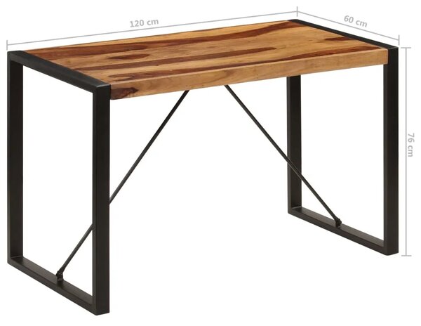 Brązowy stół z drewna sheesham 60x120 – Fulo 2X