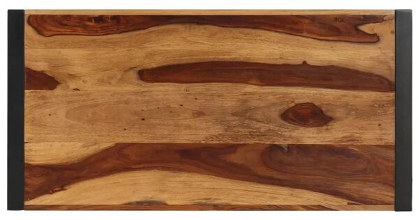 Brązowy stół z drewna sheesham 60x120 – Fulo 2X