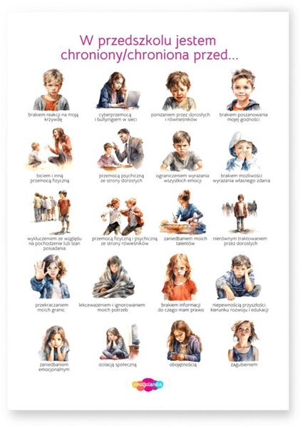 Plakat: W przedszkolu jestem chroniony/chroniona przed (50x70cm)