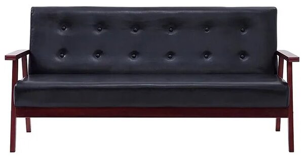 3-osobowa czarna sofa retro L7-F58