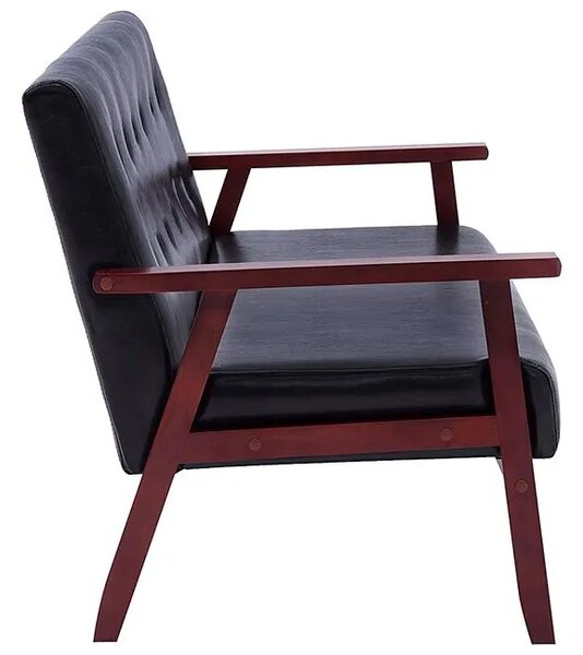 3-osobowa czarna sofa retro L7-F58