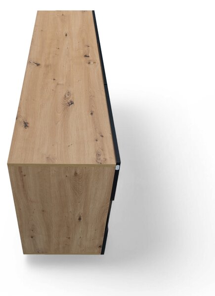 Komoda z szufladami Baros 26 - 132 cm - dąb artisan / czarny mat