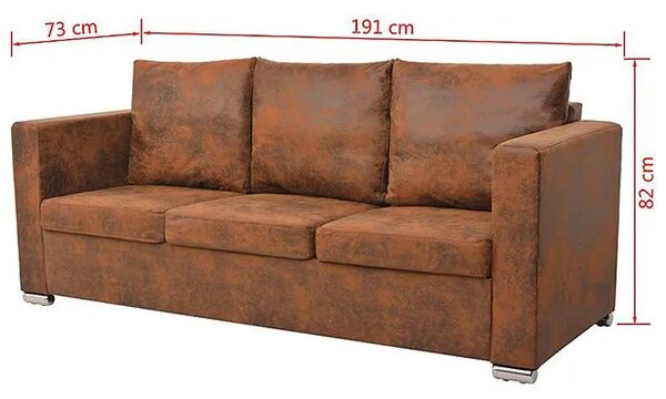 Przytulna brązowa sofa trzyosobowa G9-T03