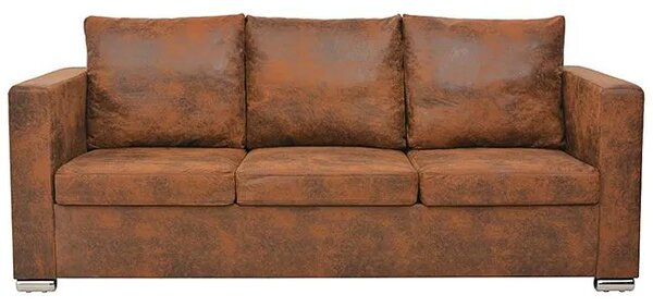 Przytulna brązowa sofa trzyosobowa G9-T03