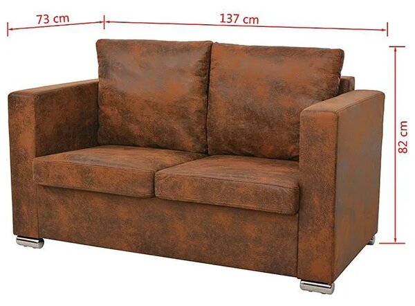 Przytulna brązowa sofa dwuosobowa M8-T11