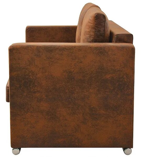 Przytulna brązowa sofa dwuosobowa M8-T11