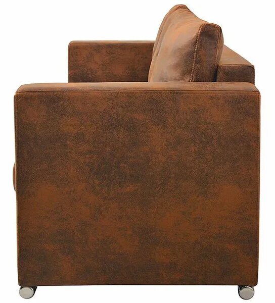 Przytulna brązowa sofa trzyosobowa G9-T03