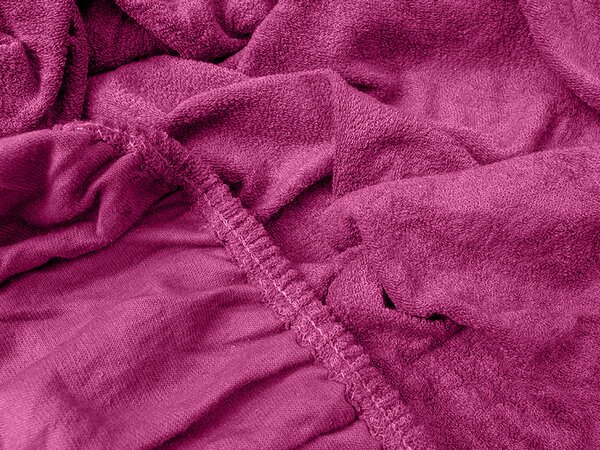 Prześcieradło frotte EXCLUSIVE purpurowe 90 x 200 cm
