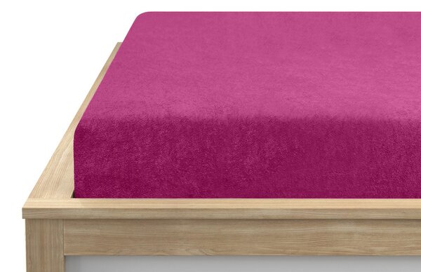 Prześcieradło frotte EXCLUSIVE purpurowe 90 x 200 cm