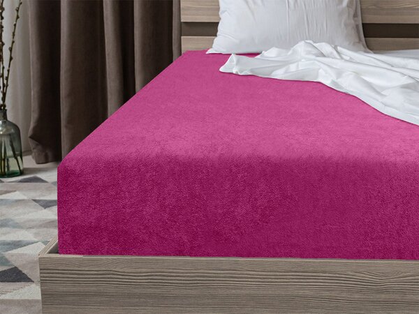 Prześcieradło frotte EXCLUSIVE purpurowe 90 x 200 cm