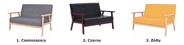 2-osobowa żółta sofa retro T4-H42
