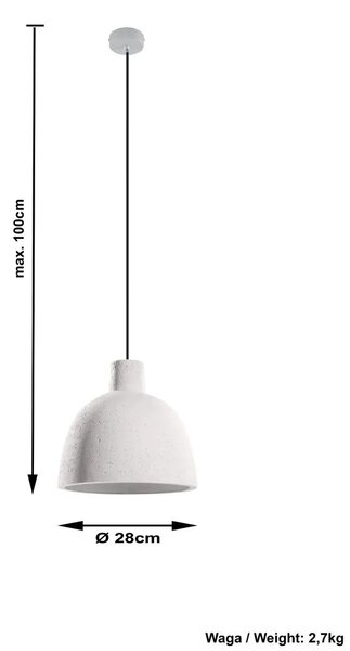 Industrialna lampa wisząca betonowa E832 R5-B51