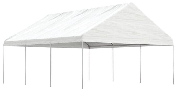 Namiot ogrodowy z dachem, biały, 6,69x5,88x3,75 m, polietylen
