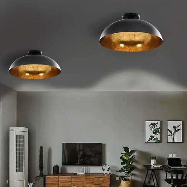 Czarno-złota okrągła lampa sufitowa 2 sztuki - EX157 P7-K86