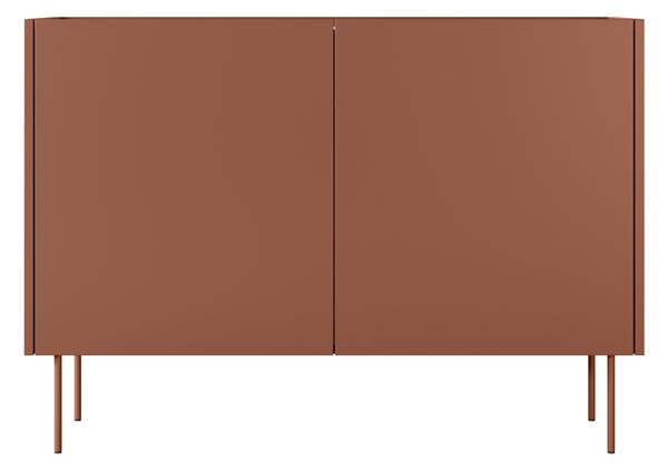 Komoda Desin 120 cm dwudrzwiowa - ceramic red / dąb nagano