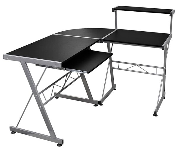 Czarne nowoczesne biurko narożne T6-R22