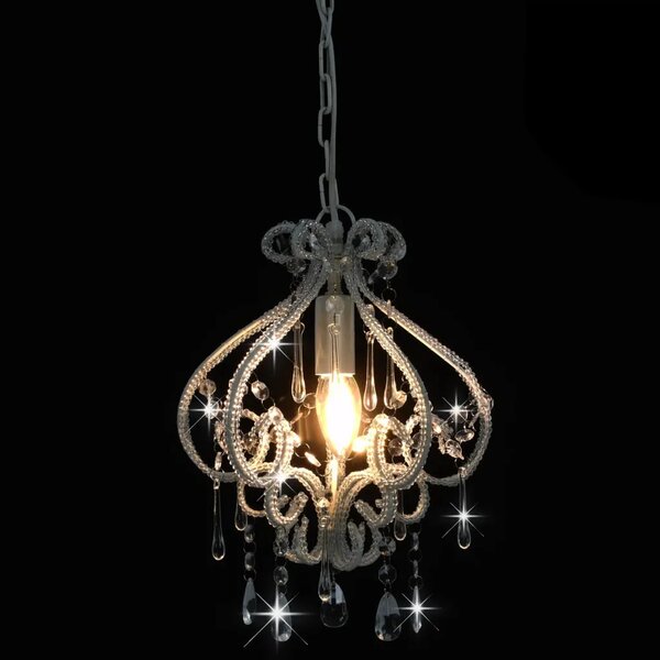 Biała lampa sufitowa z koralikami - EX168 T6-T98