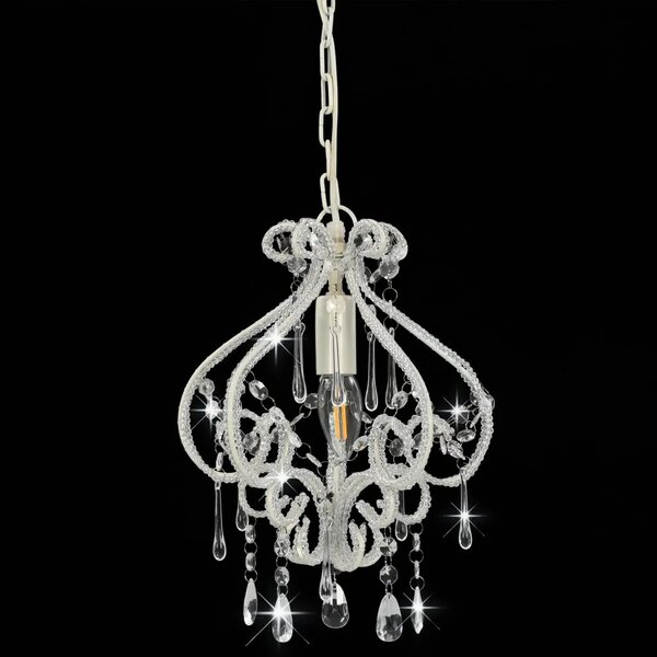 Biała lampa sufitowa z koralikami - EX168 T6-T98