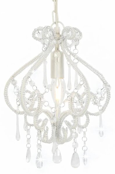 Biała lampa sufitowa z koralikami - EX168 T6-T98