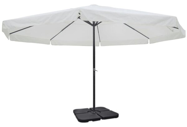 Parasol ogrodowy z przenośną, aluminiową podstawą, biały