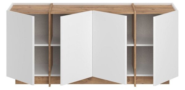 Biała komoda w dekorze sosny z otworem na kable 180x80x45 cm Dorma – Kalune Design