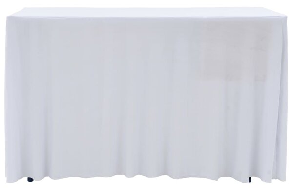 Elastyczne obrusy z falbaną, 2 szt., 183 x 76 x 74 cm, białe