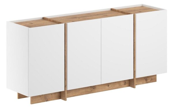 Biała komoda w dekorze sosny z otworem na kable 180x80x45 cm Dorma – Kalune Design