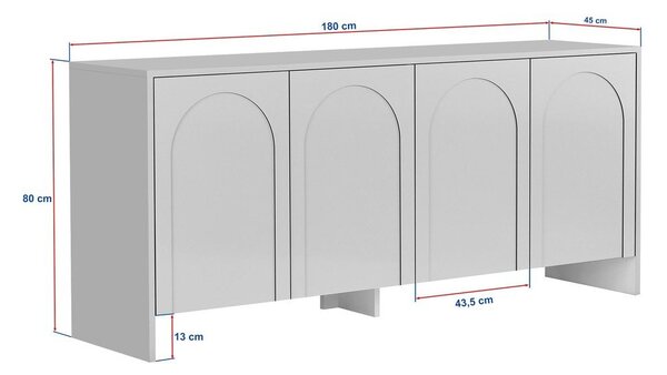 Biała komoda 180x80x45 cm Arlen – Kalune Design