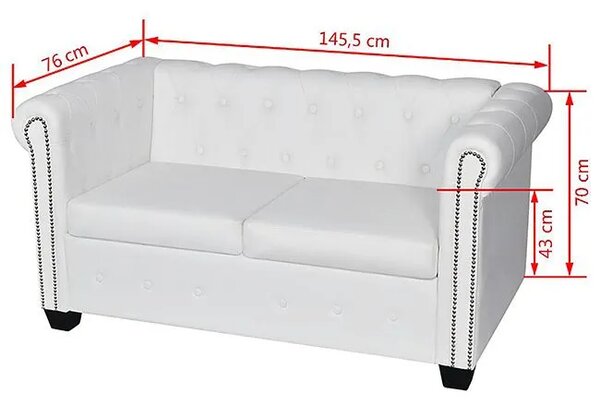 2-osobowa biała sofa w stylu B0-L43