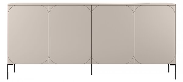 Komoda Sonatia 200 cm czterodrzwiowa - kaszmir / nogi czarne