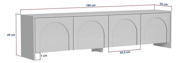 Biała szafka pod TV 180x45x32 cm Aurelia – Kalune Design