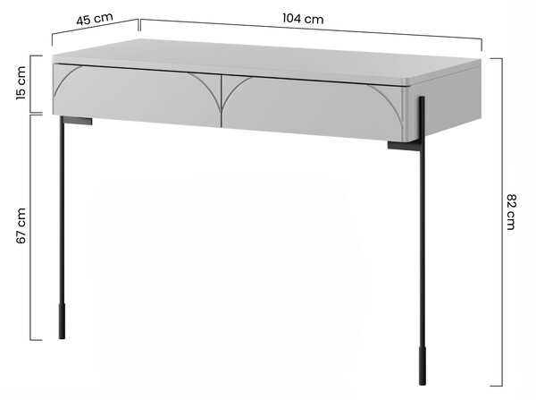 Konsola Sonatia 100 cm z dwoma szufladami - kaszmir