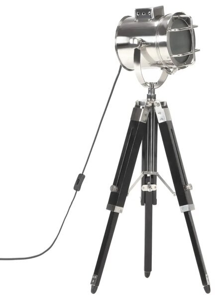 Czarna lampa stojąca drewniana z ruchomym kloszem - 6X EX190 N7-Z38