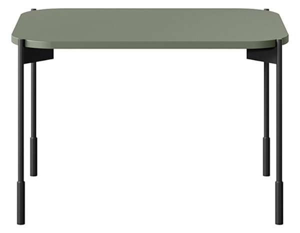 Stolik kawowy Sonatia 60 cm prostokątny na metalowych nogach - oliwka