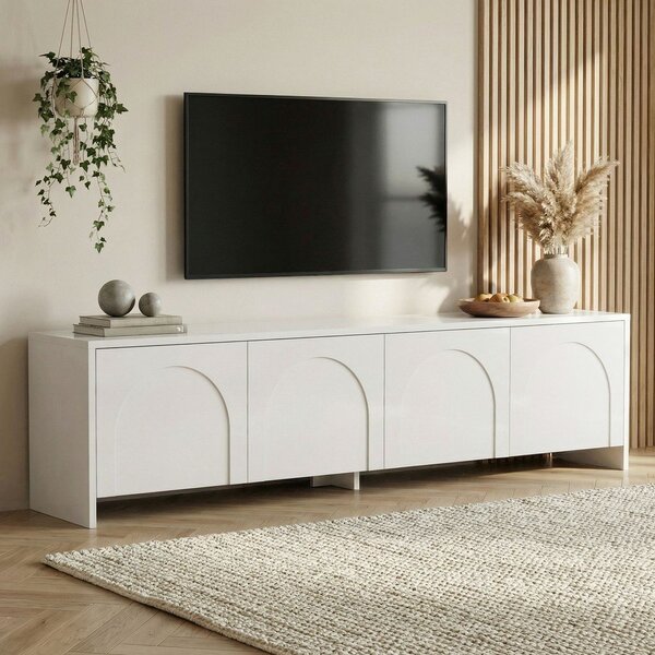 Biała szafka pod TV 180x45x32 cm Aurelia – Kalune Design