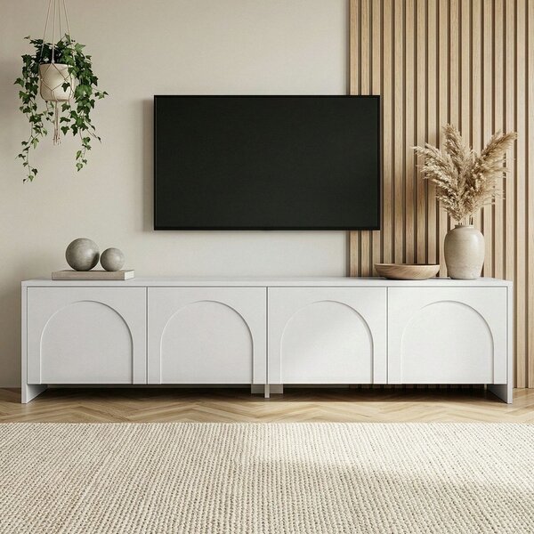 Biała szafka pod TV 180x45x32 cm Aurelia – Kalune Design