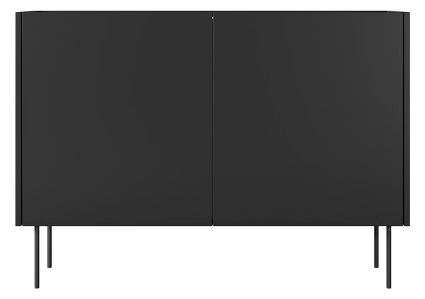 Komoda Desin 120 cm dwudrzwiowa - czarny mat / dąb nagano