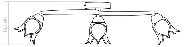 Lampa listwa sufitowa ze szklanymi kloszami - 3X EX208 E4-M32