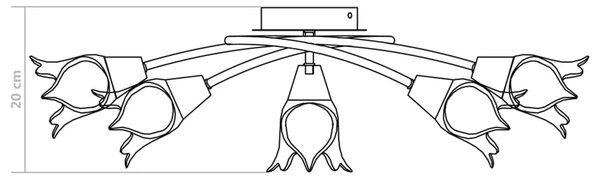 Lampa sufitowa z kloszami w formie kwiatów - 4X EX214 W2-S07