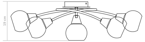 Lampa sufitowa ceramiczna z okrągłymi kloszami S1-P09