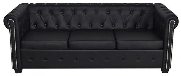 3-osobowa czarna sofa w stylu W1-N77