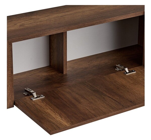 Szafka pod TV w dekorze orzecha w ciemnym naturalnym kolorze 180x45x30 cm Nexus – Kalune Design