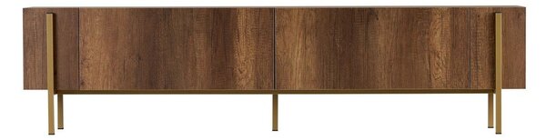 Szafka pod TV w dekorze orzecha w ciemnym naturalnym kolorze 180x45x30 cm Nexus – Kalune Design