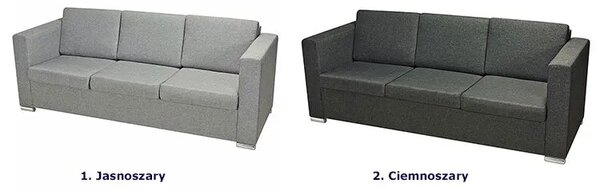 Trzyosobowa jasnoszara sofa loftowa K4-H22