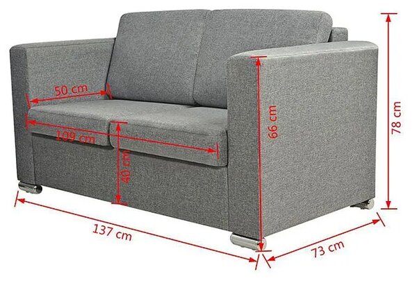 Szara dwuosobowa sofa loftowa T2-L62