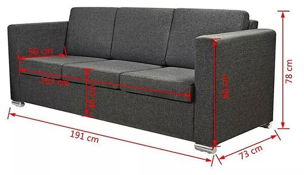Trzyosobowa ciemnoszara sofa loftowa Z1-P82
