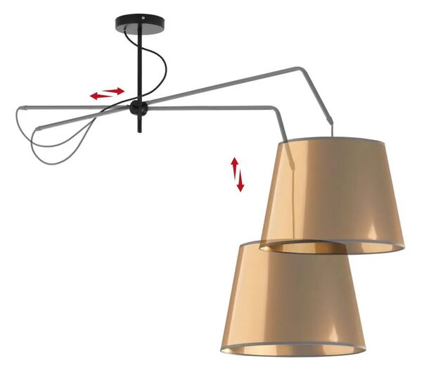 Miedziana lampa wisząca z ruchomym ramieniem - EX231 L6-H45