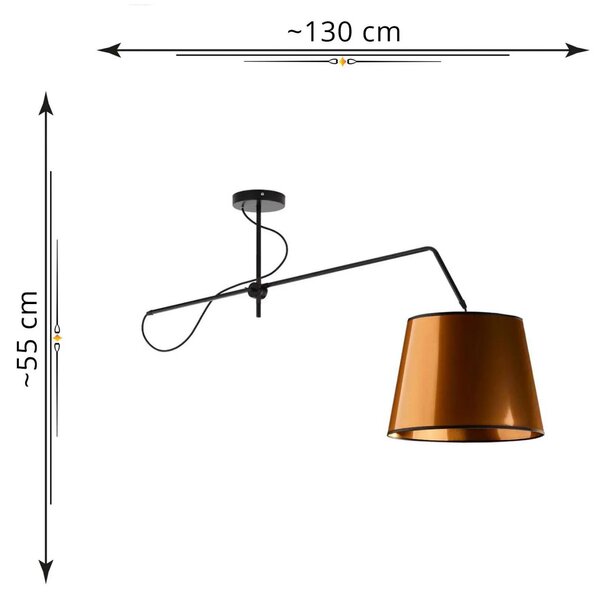 Miedziana lampa wisząca z ruchomym ramieniem - EX231 L6-H45