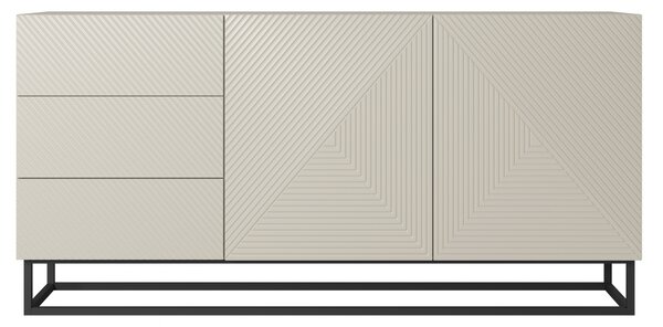 Komoda Asha 167 cm dwudrzwiowa z szufladami - kaszmir / czarny stelaż